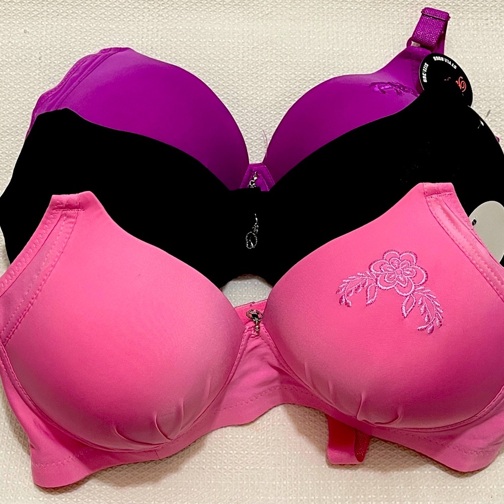 3 Rose 36D Bra Padded Wireless Adjustable Clasp  Popular Choice